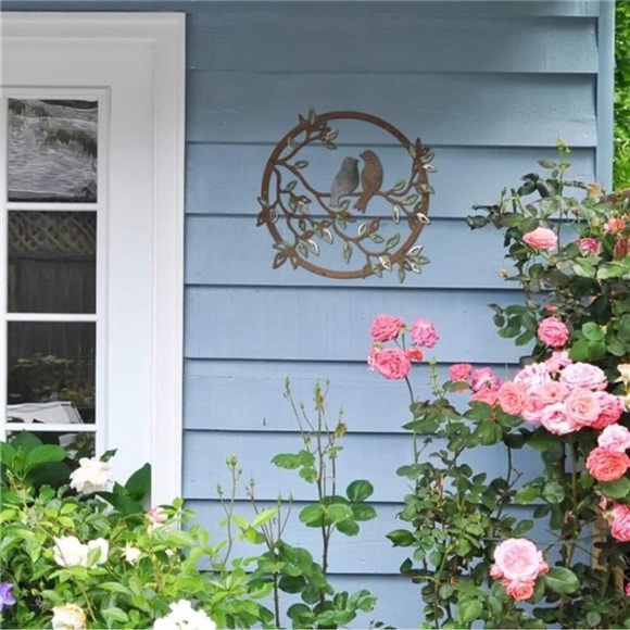 Ferraycle Metal Wall Art Bird on Tree Branch Bird Wall Silhouette Bird Wall Art - Picture 4 of 6